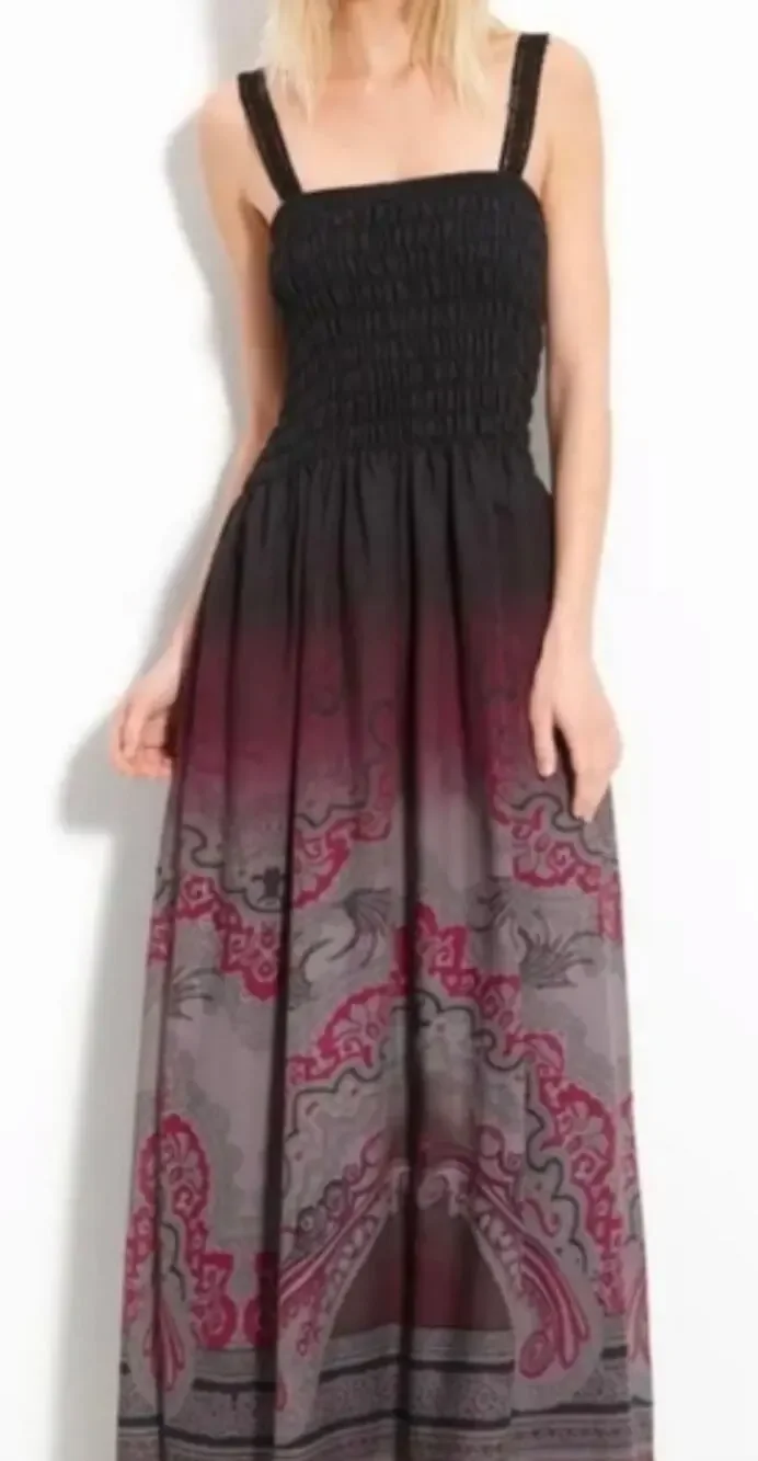 Free People $350 Damask Brocade Maxi XS Dress